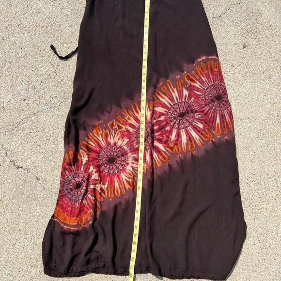 BATIK DESIGN, long with colorful batik on skirt, sleeveless dress women's M-L - Picture 9 of 12